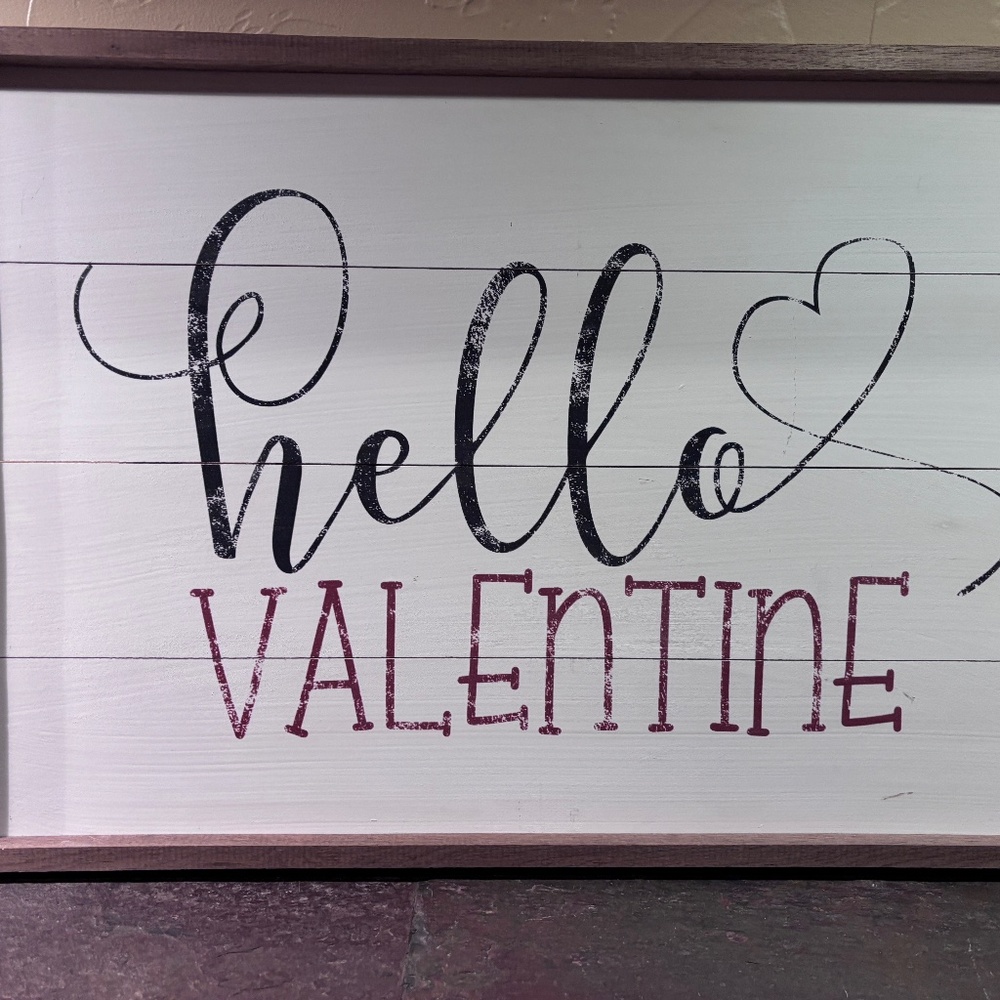 Hello Valentine Black Valentine's Day Wall Home Decor Series Wooden Sign Décor B
